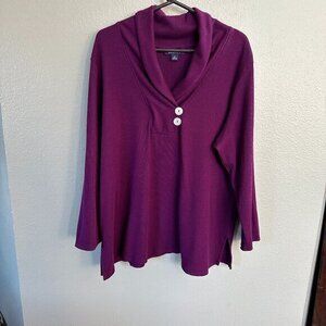 Roaman's Purple Long Sleeve Blouse Size‎ 1X-22-24